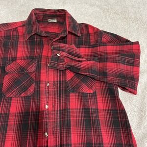 Vintage Five Brother Plaid Thick Flannel Shirt Mens Large USA MADE Long Sleeve